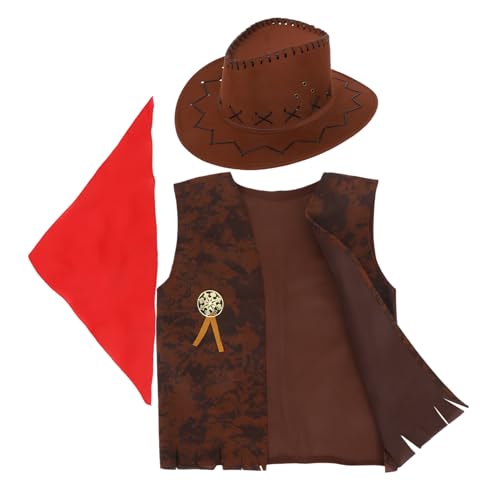 Luxshiny Cowboykostüm Für Kinder: 3-Teiliges Weste-Mütze-Bandana-Cowgirl-Western-Kleid Für Party-Cosplay 115 130 M Luxshiny Cowboykostüm Für Kinder: 3-Teiliges Weste-Mütze-Bandana-Cowgirl-Western-Kleid Für Party-Cosplay 115 130 M von Luxshiny