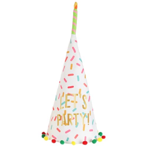 Luxshiny Geburtstags-Kegelhut Regenbogen-Partyhüte Bunte Punkte-Geburtstagshüte Für Erwachsene Jungen Mädchen Tanzparty Geburtstagsparty-Zubehör von Luxshiny