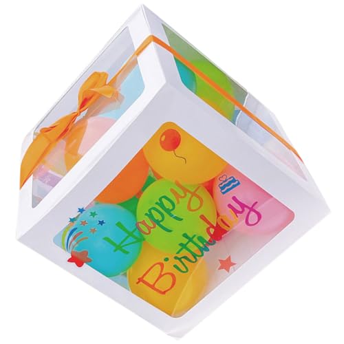 Luxshiny Geburtstags-Luftballons-Box Transparente Babyparty-Ballonbox Klare Ballonbox-Blöcke Für Geschlechtsoffenbarungsparty Und Geburtstagsfeier von Luxshiny