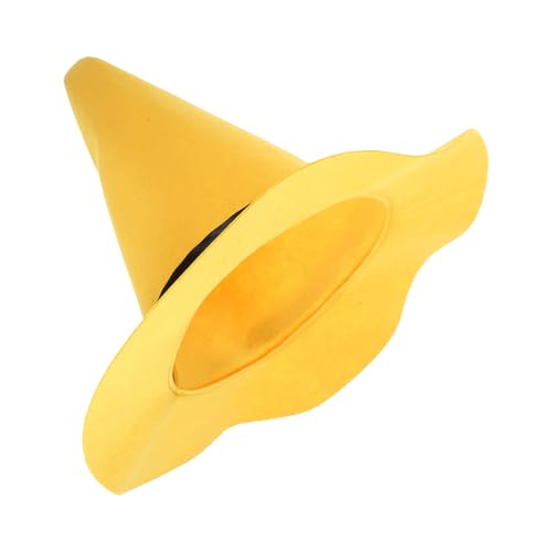 Luxshiny Halloween Hexenhut Gelb Hexenhut mit Band für Kostümparty Cosplay Dress Up Zubehör Vielseitig für Festivals Bühnenrequisiten und Dekorationen von Luxshiny