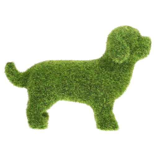 Luxshiny Hundestatue – Beflockung Heimdekoration Hundefigur Simulierter Mooswelpe Innen- Und Außendekoration 17 5 X 12 5 cm. 2Cm von Luxshiny