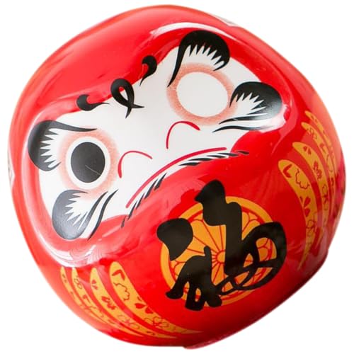 Luxshiny Japanische -Puppe Traditionelle Statue -Figur Glücksbringer Heimbüro- Traditionelles Kunsthandwerk – 6 9 cm Hoch (Rot) von Luxshiny