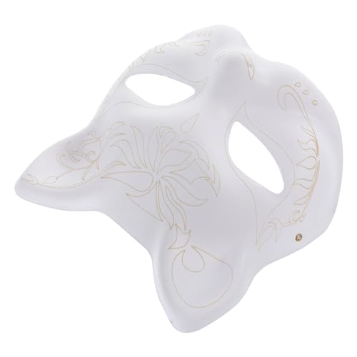 Luxshiny Katzenmaske Selbstgemacht Bemalbar Halloween-Maske Unvollendete Weiße Papiermaske Bastelmaske Halloween-Party Maskerade Partyzubehör von Luxshiny