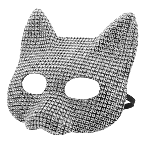 Luxshiny Katzenmaske für Damen Maske für Halloween Karneval und Kostümpartys Leicht und Verstellbar mit Strasssteinen Verziert für Maskenbälle und Bühnenaufführungen von Luxshiny