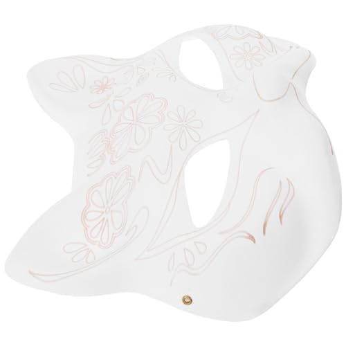 Luxshiny Katzenmasken Aus Weißem Papier Fuchsmasken Unbemalt Leere Halbmasken Diy-Farbe Tier-Cosplay- Für Festival-Kostüm-Requisiten Maskerade-Partygeschenke von Luxshiny
