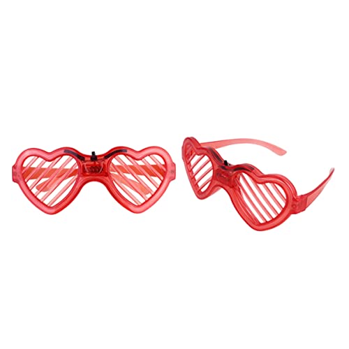 Luxshiny Leuchtende Brille Herzförmige Led-Brille 2 Stück Im Dunkeln Leuchtende Partybrille Blinkende Sonnenbrille Für Kinder Erwachsene Valentinstag Hochzeit Partyzubehör von Luxshiny