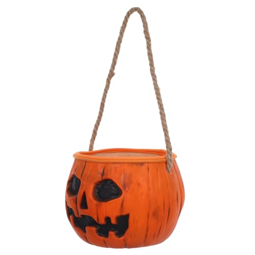 Luxshiny Leuchtender Halloween Kürbis Candy Pail mit Griff Plastik Kürbis Süßigkeitenschale Tragbarer Süßigkeitenhalter mit Licht und Sound für Trick Treat Party Vielseitig Nutzbar als von Luxshiny