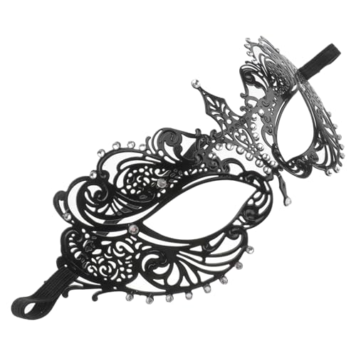 Luxshiny Maskenmaske Aus Metall Mit Kristall-Strass- Schwarze Gesichtsmaske Aus Metall Für Halloween Kostümball Party Luxshiny Maskenmaske Aus Metall Mit Kristall-Strass- Schwarze Gesichtsmaske Aus Metall Für Halloween Kostümball Party von Luxshiny