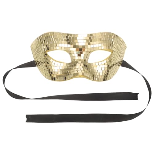 Luxshiny Paillettenmaske Maskerademaske Venezianische Augenmaske Glitzernde Halbgesichtsmaske Für Karneval Ball Halloween Party Cosplay Kostüm Golden von Luxshiny