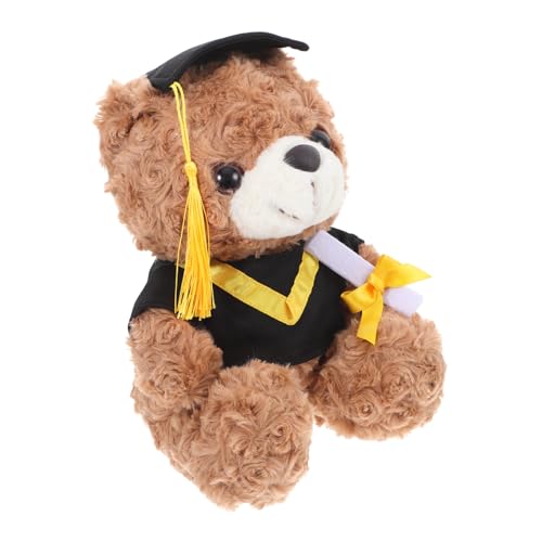 Luxshiny Plüsch-abschlussbär Für Abschlussfeier Kuscheltier Als Partygeschenk Foto-requisite Und Souvenir Für Graduierte Braun Mit Gelbem Outfit Luxshiny Plüsch-abschlussbär Für Abschlussfeier Kuscheltier Als Partygeschenk Foto-requisite Und Souvenir Für Graduierte Braun Mit Gelbem Outfit von Luxshiny