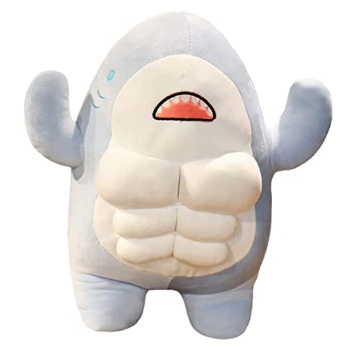 Luxshiny Plüschiger Hai Kuscheltiere Muskulöser Blauer für Niedlicher Schlafbegleiter Dekoratives Realistisches Design und zum von Luxshiny