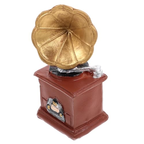 Luxshiny Puppenhaus-Miniatur-Grammophon Puppenmöbel-Zubehör Maßstab 1:12 Vintage-Phonograph Grammophon Schallplatte Puppe Mini-Lebensszene Möbel Retro-Modell Spielzeug A von Luxshiny