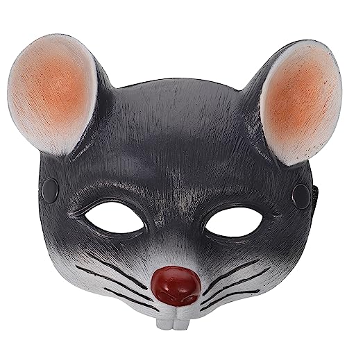 Luxshiny Tiermaske 3D-Mausmaske Rattenmaske Karneval Pu-Schaum Tierkopfmaske Für Halloween Cosplay Party Requisiten Kinder Erwachsene Grau von Luxshiny