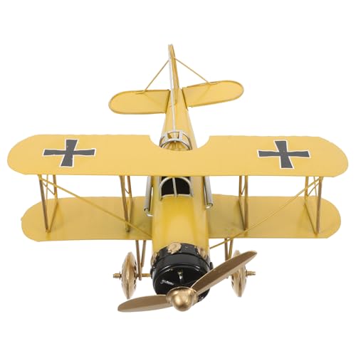 Luxshiny Vintage Flugzeug Modell aus Metall Retro Dekoration für Schreibtisch Robustes Flugzeug Ornament mit Nostalgischem Charme für Vielseitige Heimdekoration von Luxshiny