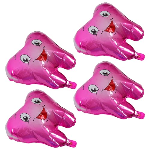 Luxshiny Zahn-Party-Luftballons – 4 Stück Lustige Zahn-Motto-Geburtstagsparty-Geburtstagsparty-Dekorationen Dekorationen Für Kinder Rosig von Luxshiny