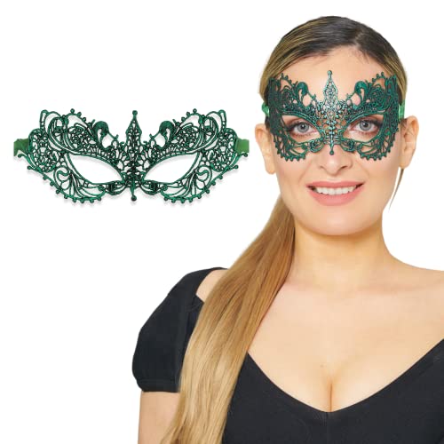 Luxury Mask Damen Atemberaubende Maskerade Spitze Maske - Spitze Kopfschmuck für Erwachsene - Verkleidung für Kostümparty, Cosplay & mehr, Ana Green, Einheitsgre von Luxury Mask