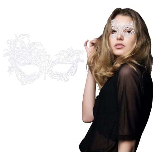 Luxury Mask Maskerade-Maske für Damen, Spitzenmasken für Maskerade-Party, Schwanenweiß, Einheitsgröße Luxury Mask Maskerade-Maske für Damen, Spitzenmasken für Maskerade-Party, Schwanenweiß, Einheitsgröße von Luxury Mask