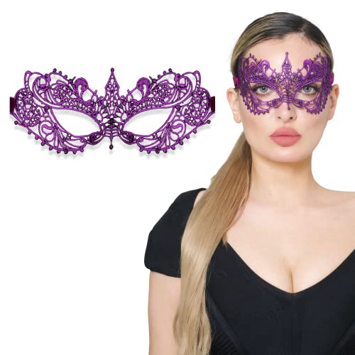 Luxury Mask Maskerade-Maske für Frauen, Spitzen-Masken für Maskerade-Party, Abschlussball, venezianische Party, Karneval, Halloween und Cosplay, Violett, Einheitsgre Luxury Mask Maskerade-Maske für Frauen, Spitzen-Masken für Maskerade-Party, Abschlussball, venezianische Party, Karneval, Halloween und Cosplay, Violett, Einheitsgre von Luxury Mask