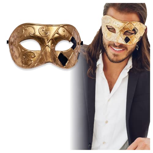 Luxury Mask Maskerade Maske für Herren – Antik-Look Maske für venezianische Party, Maskerade-Party, Karneval, Abschlussball und Halloween, Gold/Schwarz/Antik-Finish, Einheitsgre Luxury Mask Maskerade Maske für Herren – Antik-Look Maske für venezianische Party, Maskerade-Party, Karneval, Abschlussball und Halloween, Gold/Schwarz/Antik-Finish, Einheitsgre von Luxury Mask