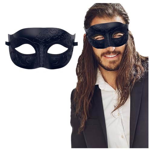 Maskerade-Maske für Herren, Antik-Look, Maske für Halloween, venezianische Party, Maskerade-Party und Maskenball, Antik/Schwarz, Einheitsgr��e von Luxury Mask