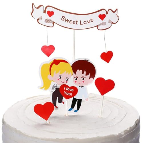 Cartoon Liebhaber Paar Kuchen Topper Valentinstag Hochzeit Party Dekorationen Cupcake Dekore Herzen Verlobung Geschenke Dekor von Luxylei