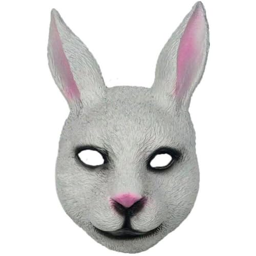 Luxylei Kaninchen Maske Halloween Cosplay Requisiten Dekoration Erwachsene Bunny Maskerade Kostüm Ostern Party Nachtclub Karneval Gefälligkeiten Zubehör von Luxylei