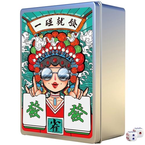 Luxylei Mahjong Poker wasserdichte Tragbare Reisepapierkarte 144 Karten/Set Spielset Zubehör Für Familienfeiern von Luxylei
