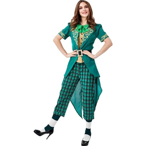 Luxylei St. Patrick's Day Kostüm Saint Festival Grüner Traditioneller Anzug Erwachsene Goblin Rollenspielkostüme Für Party von Luxylei