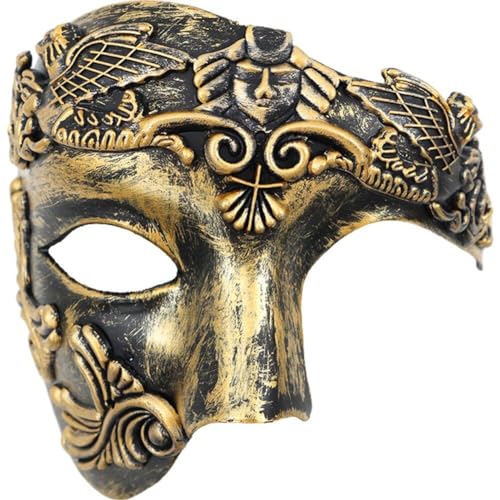 Luxylei Venezianische Party-maske, Vintage-design, Halbes Gesicht, Gladiator-maske, Römische Karnevals-maskerade-maske, Halloween-party-dekorationsmaske von Luxylei
