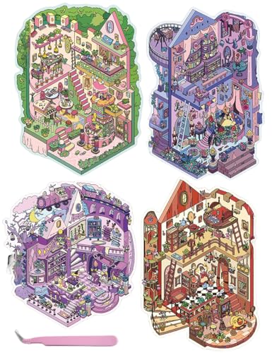 4 Sets 3D House Stickers DIY 3D-Haus Aufkleber Szene Home House Scene Sticker Book, Fun DIY Aufkleber Scene,Relief Stress für Erwachsene und Kinder 4 Sets 3D House Stickers DIY 3D-Haus Aufkleber Szene Home House Scene Sticker Book, Fun DIY Aufkleber Scene,Relief Stress für Erwachsene und Kinder von Luzhans