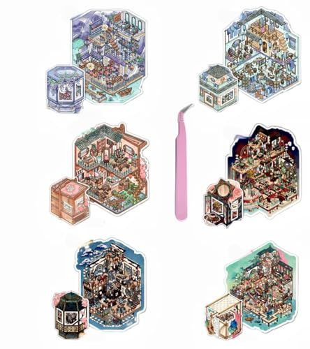 6 Sets DIY 3D-Haus Aufkleber,Große -Version 3D-Szene Miniatur Haus StickerHome House Scene Sticker Book, Fun DIY Stickers Scene,Relief Stress für Erwachsene und Kinder 6 Sets DIY 3D-Haus Aufkleber,Große -Version 3D-Szene Miniatur Haus StickerHome House Scene Sticker Book, Fun DIY Stickers Scene,Relief Stress für Erwachsene und Kinder von Luzhans