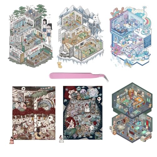 6 Sets DIY 3D-Haus Aufkleber Große -Version Miniatur Haus Aufkleber mit Pinzette Fun 3D Sticker Scene Miniatur Haus Aufkleber Sticker Therapy Relief Stress 6 Sets DIY 3D-Haus Aufkleber Große -Version Miniatur Haus Aufkleber mit Pinzette Fun 3D Sticker Scene Miniatur Haus Aufkleber Sticker Therapy Relief Stress von Luzhans