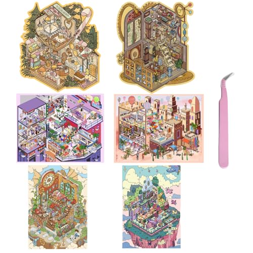 6 Sets Große Größe DIY 3D Aufkleber Szene,House Haus Aufkleber Therapie für Erwachsene,Niedliche Cartoon Miniature 3D Sticker Scene für Erwachsene Kinder Mädchen Entlastung Stress und Pass die Zeit 6 Sets Große Größe DIY 3D Aufkleber Szene,House Haus Aufkleber Therapie für Erwachsene,Niedliche Cartoon Miniature 3D Sticker Scene für Erwachsene Kinder Mädchen Entlastung Stress und Pass die Zeit von Luzhans