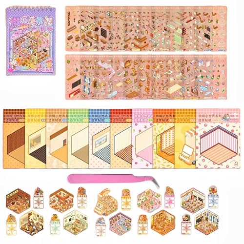 Luzhans 10 Sets 3D House Stickers,3D Sticker Scene,Haus Aufkleber Machen Sie Ihren Eigenen,Sticker Therapy Relief Stress für Erwachsene und Kinder Miniatur Haus Stickers Luzhans 10 Sets 3D House Stickers,3D Sticker Scene,Haus Aufkleber Machen Sie Ihren Eigenen,Sticker Therapy Relief Stress für Erwachsene und Kinder Miniatur Haus Stickers von Luzhans