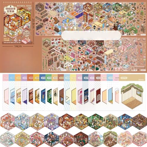 Luzhans 20 Sets 3D House Stickers,3D Sticker Scene,Haus Aufkleber Machen Sie Ihren Eigenen,Relief Stress für Erwachsene und Kinder Miniatur Haus Sticker Therapy mit Pinzette Luzhans 20 Sets 3D House Stickers,3D Sticker Scene,Haus Aufkleber Machen Sie Ihren Eigenen,Relief Stress für Erwachsene und Kinder Miniatur Haus Sticker Therapy mit Pinzette von Luzhans