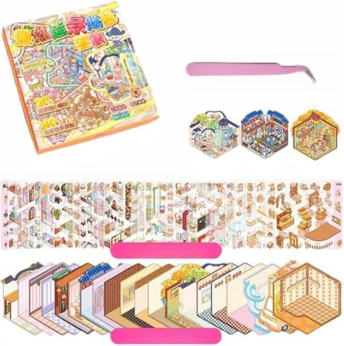 Luzhans 4 Sets DIY 3D Aufkleber Szene für Erwachsene Teen Mädchen Kinder,DIY 3D Sticker Scene,Aufkleber Therapie für Erwachsene,Machen Sie Ihre eigenen Szenen Miniaturraum für Relief Stress Luzhans 4 Sets DIY 3D Aufkleber Szene für Erwachsene Teen Mädchen Kinder,DIY 3D Sticker Scene,Aufkleber Therapie für Erwachsene,Machen Sie Ihre eigenen Szenen Miniaturraum für Relief Stress von Luzhans