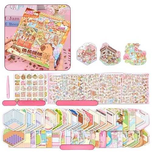 Luzhans 50 Sets 3D Sticker Scene,Haus Aufkleber Machen Sie Ihren Eigenen,Relief Stress für Erwachsene und Kinder DIY 3D House Stickers,3D Hausaufkleber,Sticker Therapy mit Pinzette Luzhans 50 Sets 3D Sticker Scene,Haus Aufkleber Machen Sie Ihren Eigenen,Relief Stress für Erwachsene und Kinder DIY 3D House Stickers,3D Hausaufkleber,Sticker Therapy mit Pinzette von Luzhans