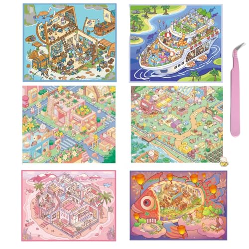 Luzhans 6 Sets DIY 3D Haus Aufkleber Große -Version 3D-Szene Aufkleber für Erwachsene und Kinder Fun 3D Sticker Scene Miniatur Haus Sticker mit Pinzette Sticker Therapy Relief Stress Luzhans 6 Sets DIY 3D Haus Aufkleber Große -Version 3D-Szene Aufkleber für Erwachsene und Kinder Fun 3D Sticker Scene Miniatur Haus Sticker mit Pinzette Sticker Therapy Relief Stress von Luzhans
