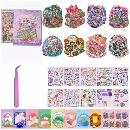 8 Sets Große Größe 3D House Stickers Aufkleber DIY Home House Scene Sticker Book Fun 3D Sticker Scene Miniatur Haus Aufkleber mit Pinzette,Sticker Therapy Relief Stress für Erwachsene und Kinder 8 Sets Große Größe 3D House Stickers Aufkleber DIY Home House Scene Sticker Book Fun 3D Sticker Scene Miniatur Haus Aufkleber mit Pinzette,Sticker Therapy Relief Stress für Erwachsene und Kinder von Luzhans