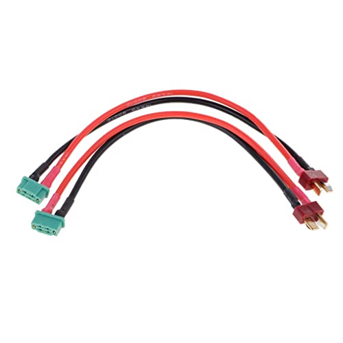 Luzhengyang 2 Stück 14 AWG Silikondraht MPX-Buchse T-Stecker Deans Stecker – RC Lipo Akku Netzteil Adapter von Luzhengyang