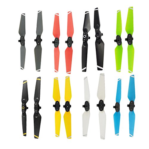 Luzhengyang 8 Paar Faltbares Schnellspanner-Propeller-Set für DJI Spark, Geräuschreduzierung, bunte 2-Blade CW CCW Ersatz-Requisiten, Drohnenzubehör von Luzhengyang