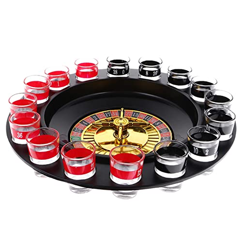 Luzhengyang Black and Red Russian Lucky Shot Drinking Game Set - Fun Casino Turns with 16 Shot Glasses, Perfect for Parties and Gifts, Great Drinking Game for Adults von Luzhengyang