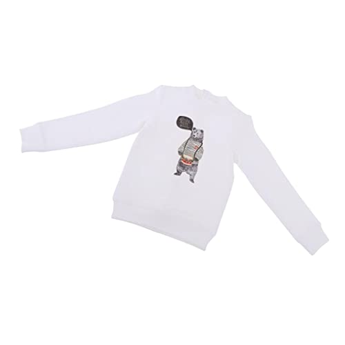 Luzhengyang Fashion Doll Sweatshirt Top Male 70cm Uncle Doll Clothes - Trendy Casual Pullover for SD17 AOD AS DOD Doll Outfit - Modern and Hübsches Geschenk Accessory - White Cloth Materi von Luzhengyang