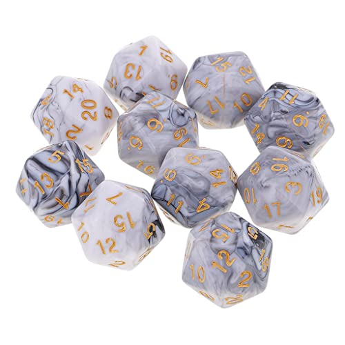 Luzhengyang Polyedrisches D20-Würfel-Set für RPG-Spiele – Acryl-Doppelfarben-Würfelpackung – perfekt für MTG TRPG, D&D, Lernspiele – 20-seitige Würfel für Tischspiele, 10 Stück von Luzhengyang