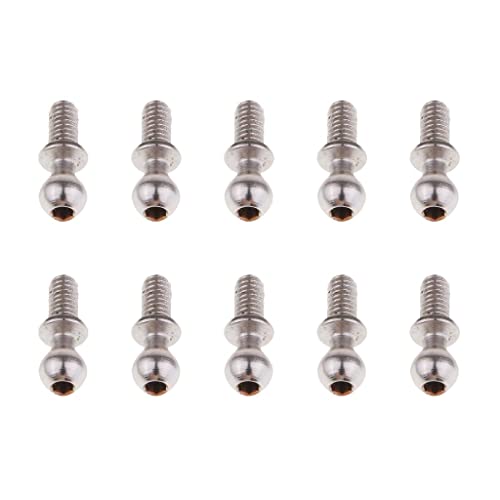 Luzhengyang RC Kugelkopfschraube 1/18, 10 Stück Metall Silber Kugelkopfschrauben für Wltoys 1/18 RC Auto - Perfekte Ersatzteile für A949 A959 A969 A979 K929 - und Zubehör für RC Auto von Luzhengyang