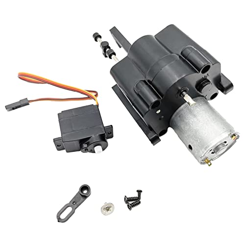 Luzhengyang Verbessertes 2 Wechsel + Servo für WPL 1/16 Semi-Truck RC Car | Metallgetriebekasten Ersatz mit Metalllenkgetriebe | RC Car Model Ersatzteile von Luzhengyang