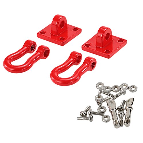 Rüsten Sie Ihren RC Crawler mit 1/10 Abschlepphaken-Modellen auf - Metall für Axial SCX10, CC01 - Set mit 2 roten Haken - Einfache Installation von Luzhengyang