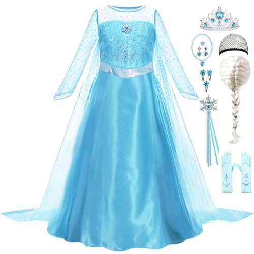 Luzlen Elsa Costume for Girls Toddler Snow Princess Dress Blue with Wig Halloween Birthday Party Cosplay Outfits Luzlen Elsa Costume for Girls Toddler Snow Princess Dress Blue with Wig Halloween Birthday Party Cosplay Outfits von Luzlen