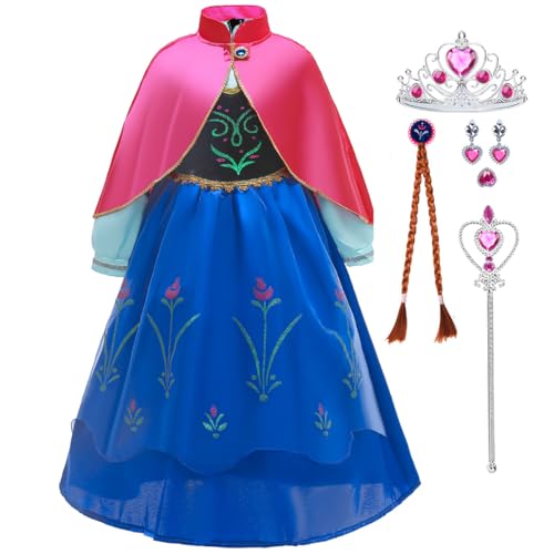 Luzlen Prinzessinnenkleid für Kleinkinder, Mädchen, Halloween, Cosplay, Kindergeburtstagskostüm, Prinzessinnenkleid, 6–7 Jahre (Etikett 140) von Luzlen