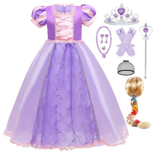 Luzlen Prinzessinnenkostüm für Mädchen, Halloween-Kostüm für Cinderella, 6-7 Jahre (Etikett 140) von Luzlen